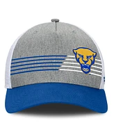 Fanatics Men's Heather Gray/Royal Pitt Panthers Profile Trucker Adjustable Hat