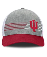 Fanatics Men's Heather Gray/Crimson Indiana Hoosiers Profile Trucker Adjustable Hat