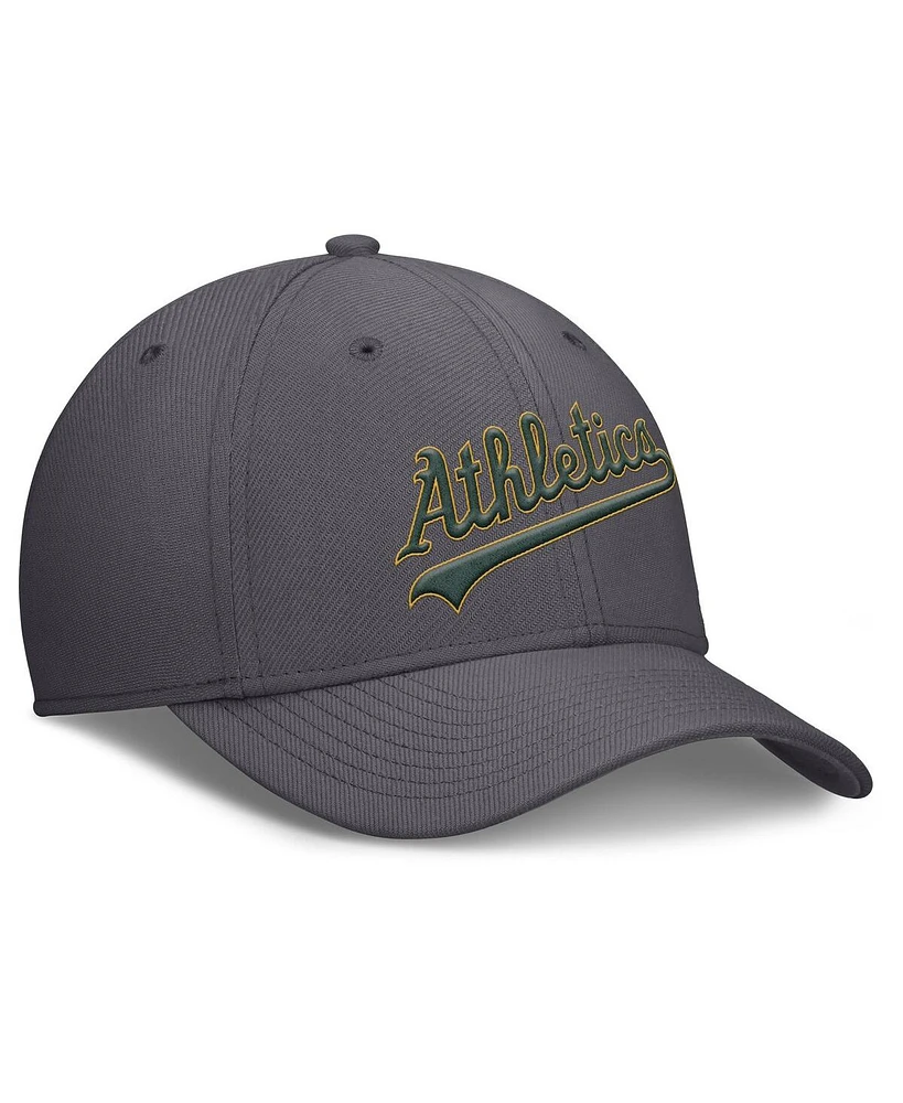 Nike Men's Gray Athletics Swoosh Performance Flex Hat