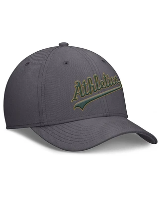 Nike Men's Gray Athletics Swoosh Performance Flex Hat