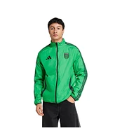 Adidas Men's Green/White Austin Fc 2025 Anthem Reversible Full-Zip Jacket