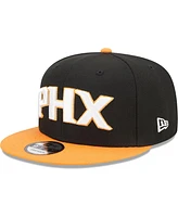 New Era Men's Black/Orange Phoenix Suns Jersey Hook Statement Edition 9FIFTY Snapback Hat