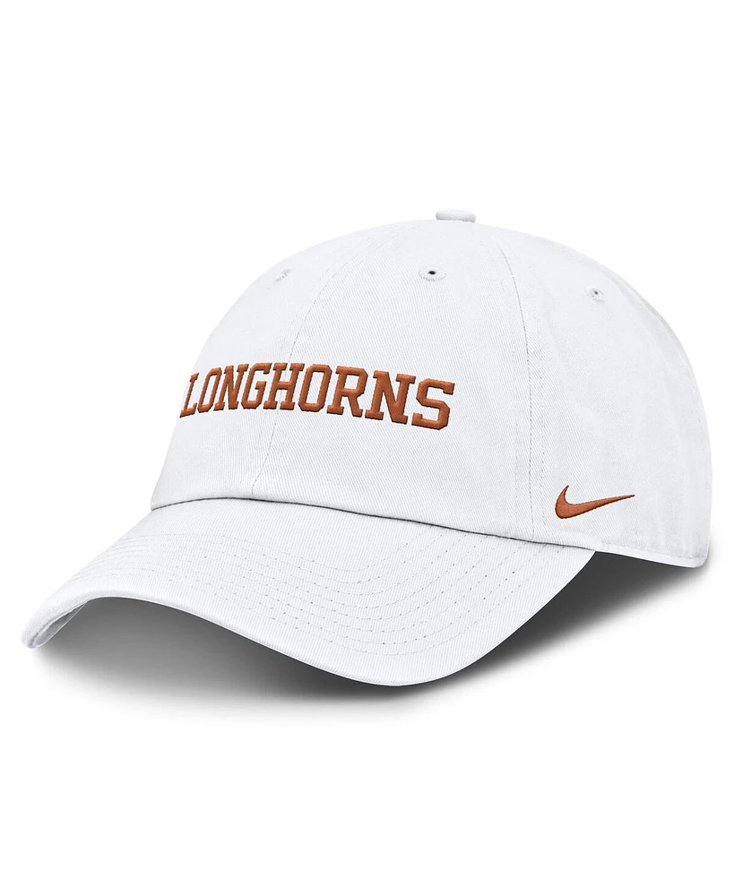 Nike Men's White Texas Longhorns Core Club Mascot Wordmark Adjustable Hat