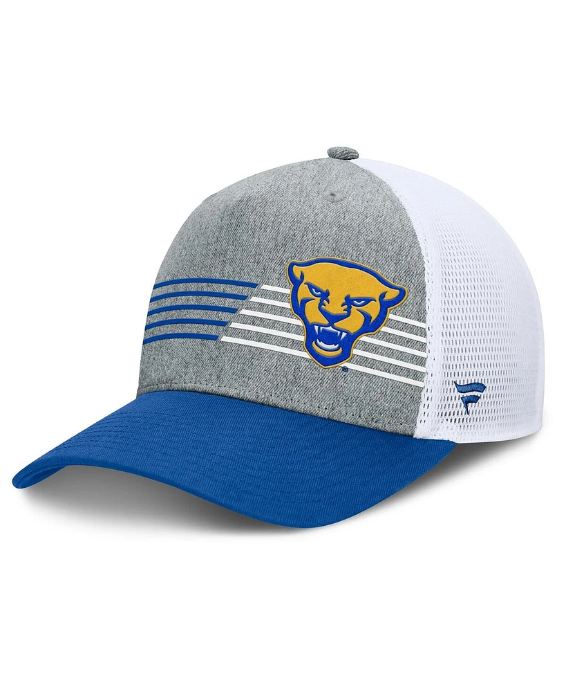 Fanatics Men's Heather Gray/Royal Pitt Panthers Profile Trucker Adjustable Hat