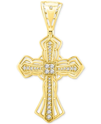 Men's Diamond Openwork Cross Pendant (1/2 ct. t.w.) in 10k Gold
