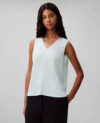 Calvin Klein Women's Textured Plisse V-Neck Tank Top