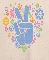 Hybrid Apparel Plus Pastel Peace Sign Graphic Pullover T-Shirt