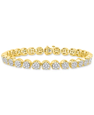 Men's Diamond Cluster Link Tennis Bracelet (5 ct. t.w.) in 10k Gold