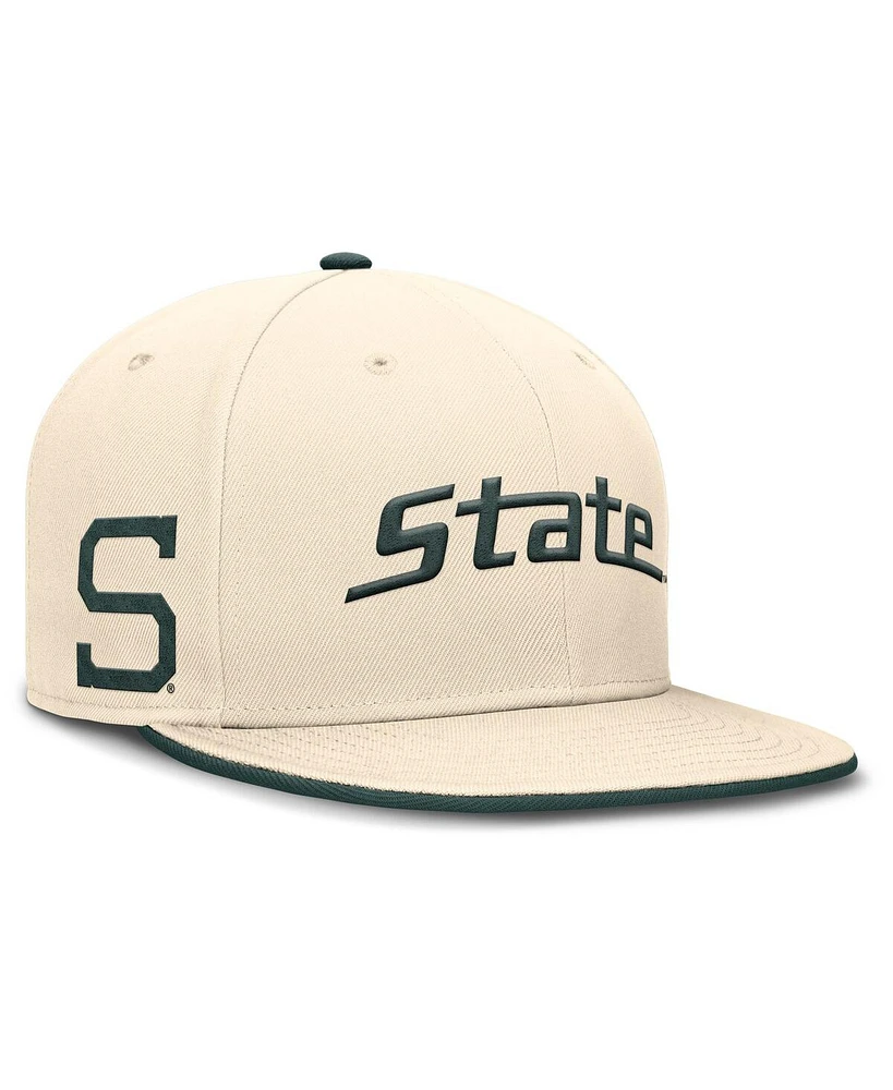 Nike Men's Natural Michigan State Spartans Primetime True Performance Fitted Hat