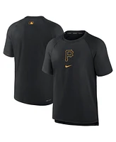 Nike Men's Black Pittsburgh Pirates Authentic Collection Pregame Raglan Performance T-Shirt