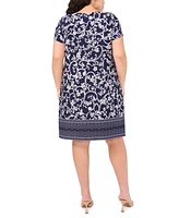 Msk Plus Printed Shift Dress