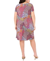 Msk Plus Printed O-Ring Shift Dress