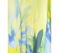 Betsy & Adam Women's Printed Cowlneck Sleeveless Gown