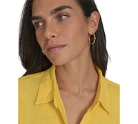 Calvin Klein Women's Cuffed-Sleeve Maxi Shirtdress