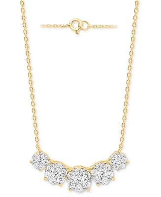 Forever Grown Diamonds Lab Diamond Five Cluster 18" Necklace (2 ct. t.w.) Sterling Silver or 14k Gold-Plated