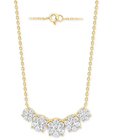 Forever Grown Diamonds Lab Diamond Five Cluster 18" Necklace (2 ct. t.w.) Sterling Silver or 14k Gold-Plated