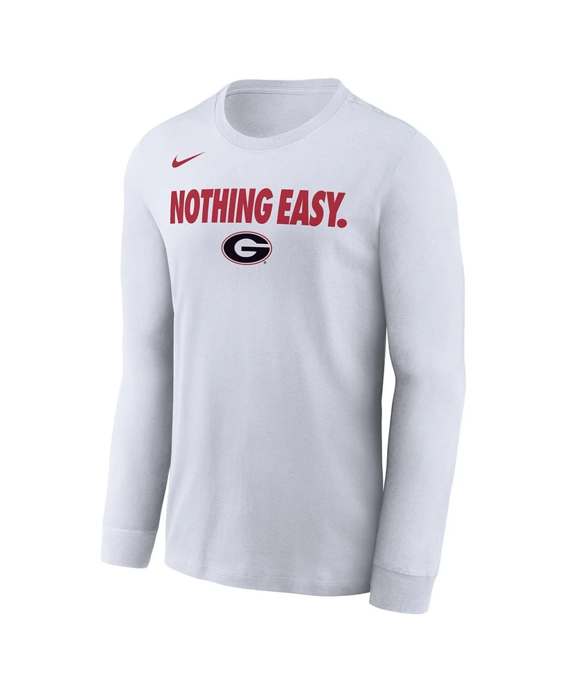 Nike Men's White Georgia Bulldogs 2025 On-Court Bench Long Sleeve T-Shirt