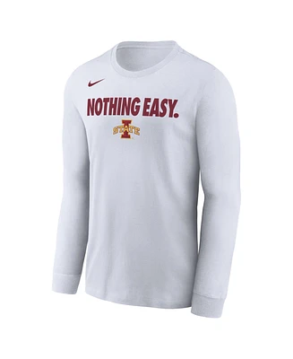 Nike Men's White Iowa State Cyclones 2025 On-Court Bench Long Sleeve T-Shirt