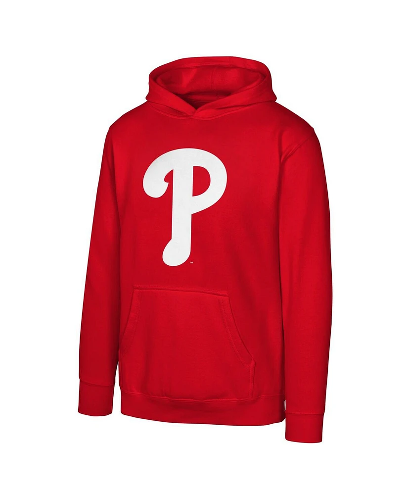 Outerstuff Big Boys and Girls Red Philadelphia Phillies Primary Logo Pullover Hoodie