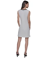 Karl Lagerfeld Paris Women's Scuba A-Line Colorblocked Dress
