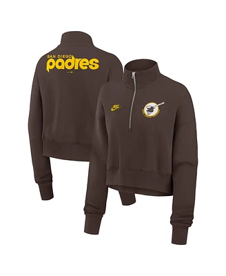 Nike Women's Brown San Diego Padres Cooperstown Collection Phoenix Fleece Half-Zip Sweatshirt