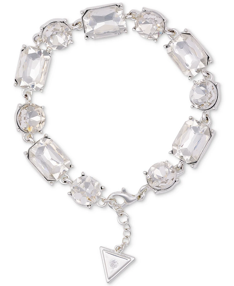 Guess Silver-Tone Mixed Rhinestone Flex Bracelet