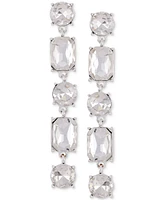 Guess Silver-Tone Mixed Rhinestone Linear Drop Earrings