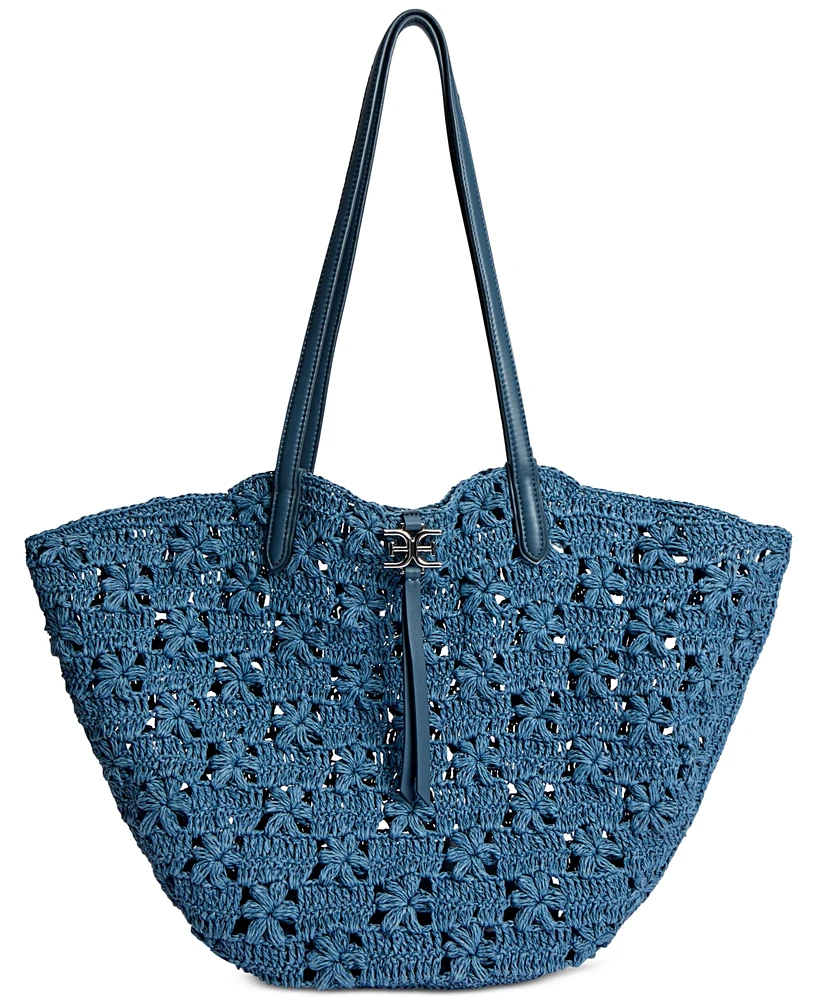 Sam Edelman Layla Floral Raffia Fan Tote
