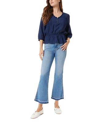 Sam Edelman Women's Mid-Rise Kick Flare Jeans