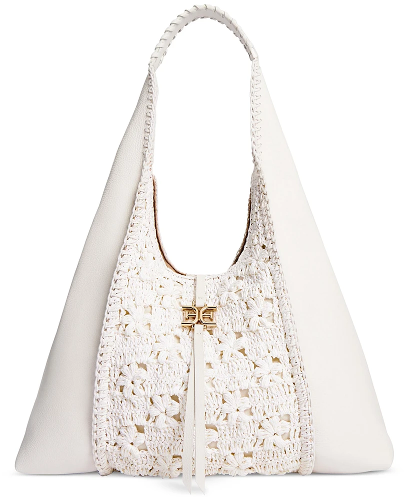 Sam Edelman Sylvia Crochet Raffia Hobo Bag