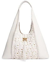 Sam Edelman Sylvia Crochet Raffia Hobo Bag