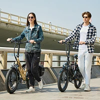 GoPowerBike GoPlus Folding Electric Bike | 20" Fat Tire eBike | 500W Motor, 20mph Top Speed | 45+ Mile Range, 5 Pedal-Assist Levels | Removable B