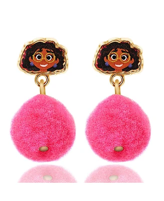 Disney Encanto Earrings - Mirabel Stud Earrings with Pink Pom Poms - Disney Earrings