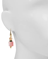 Patricia Nash Gold-Tone Square & Round Double Bead Drop Earrings