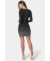 Bebe Women's Ombre Crystal Mini Dress