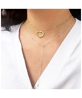 The Lovery Shimmer Open Heart Necklace 14K Gold