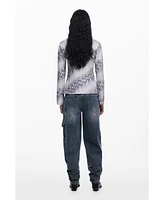 Desigual Women's Snake fluid shirt