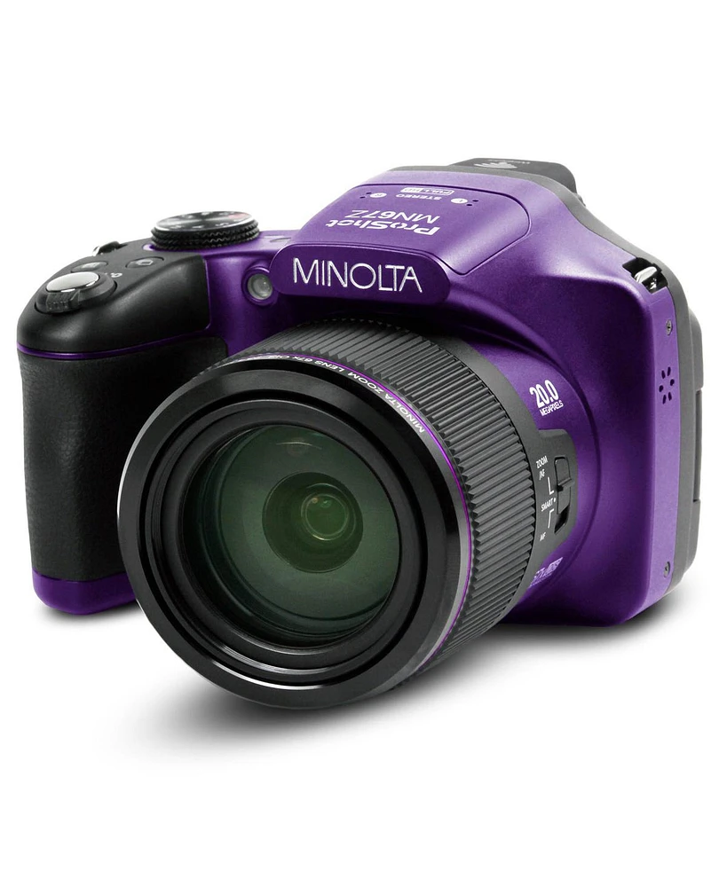 Minolta MN67Z 20MP Full Hd Wi-Fi Bridge Camera with 67x Optical Zoom, Purple