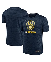 Nike Men's Navy Milwaukee Brewers Authentic Collection Velocity Performance Practice T-Shirt