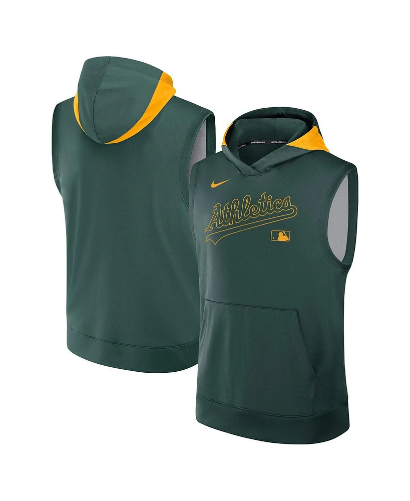 Nike Men's Green Athletics Authentic Collection Performance Sleeveless Pullover Hoodie