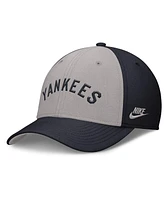 Nike Men's Navy/Gray New York Yankees Rise Swoosh Performance Flex Hat
