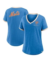 Fanatics Women's Royal New York Mets Binge Worthy Stadium Slub V-Neck T-Shirt