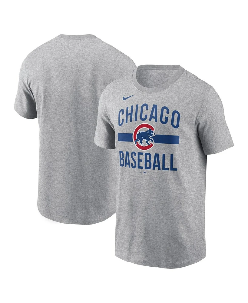Nike Men's Heather Gray Chicago Cubs Arched T-Shirt
