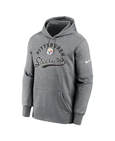 Nike Men's Heather Gray Pittsburgh Steelers Performance Fleece Pullover Hoodie