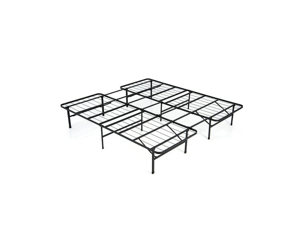 King Size Folding Steel Platform Bed Frame for Kids and Adults-King Size
