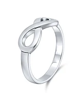 Bling Jewelry Simple Best Friends Infinity Silver Ring with Love Knot Symbol Sterling