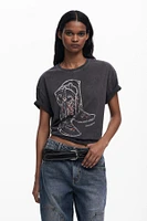 Desigual Women's Cowboy boots T-shirt
