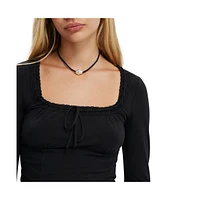 Cotton On Women's Annie Lace Tie Long Sleeve