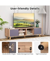 Tv Stand Cabinet for TVs up to 65 Inch with Open Shelf for Living Room