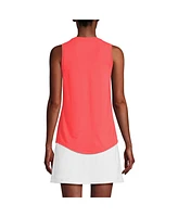 Lands' End Women's Sleeveless Power Performance Scoop Neck Curved Hem Tunic Tank